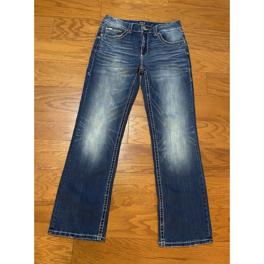 Buckle Black Fit No 9 Bootleg Jeans Mens 33R (31x31) Blue Stretch Bootcut Denim